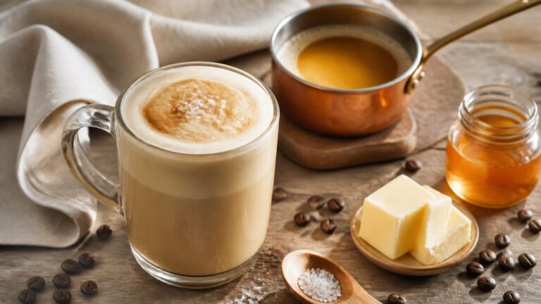 Barna vajas kávé latte