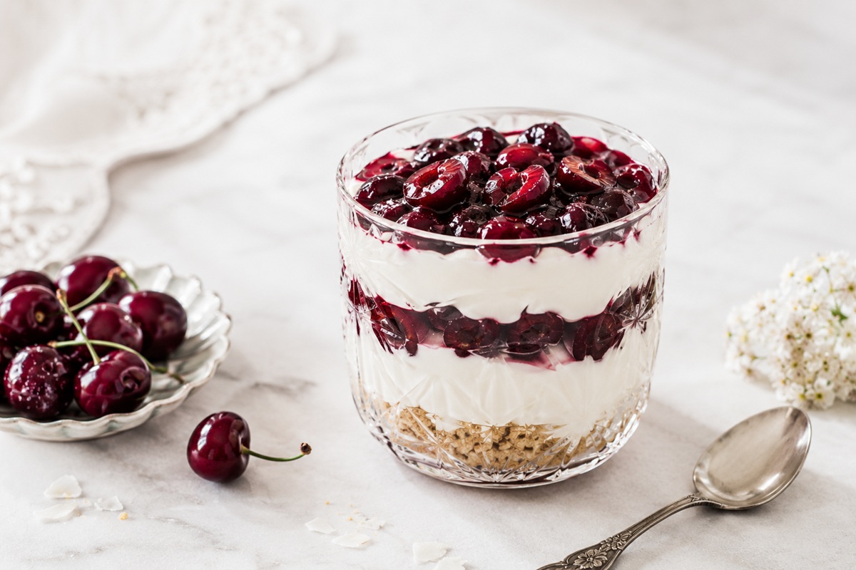 Meggyes mascarponés pohárkrém