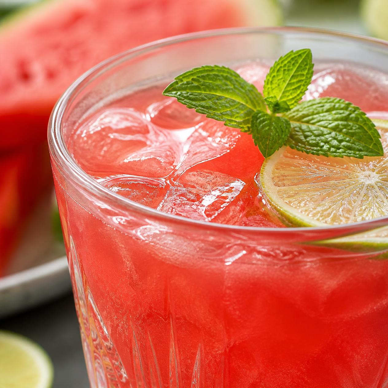 Görögdinnyés-lime-os agua fresca közelről