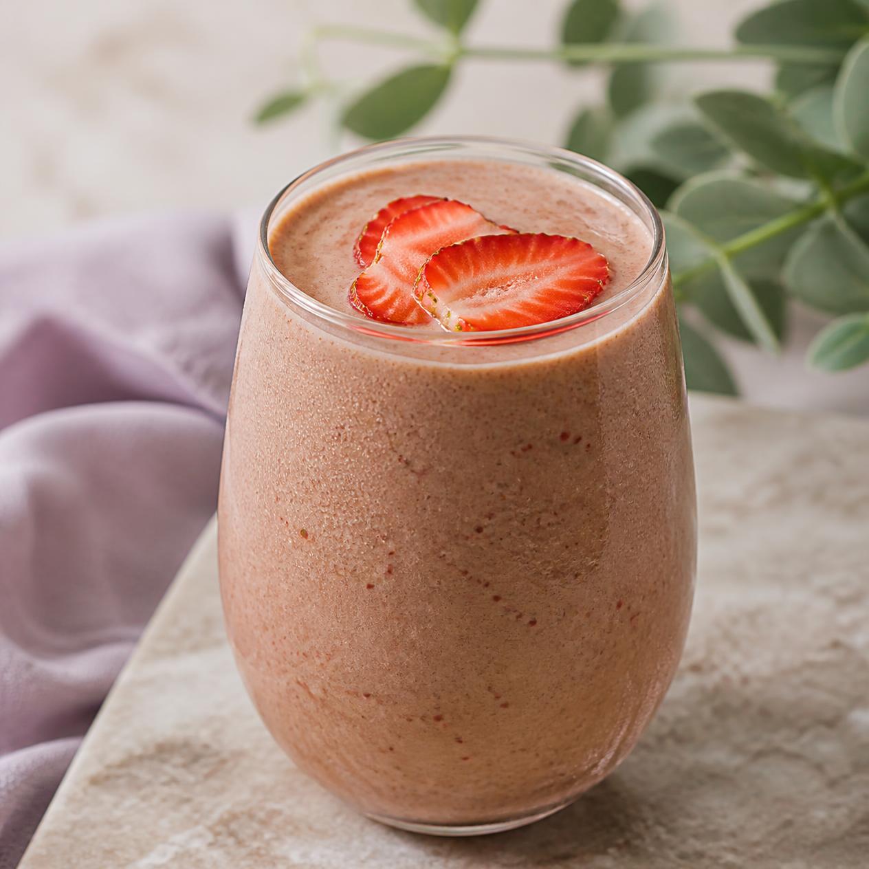 krémes epres kávé smoothie közelről