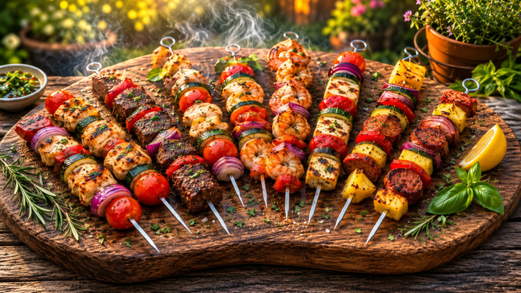 Színes grillnyársak