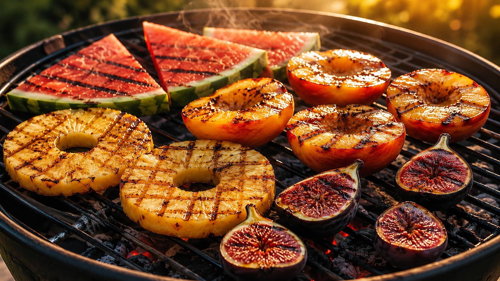 gyümölcsök grillen