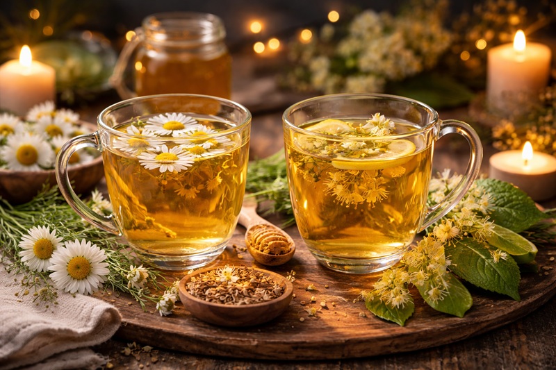 Kamilla és hársfavirág tea